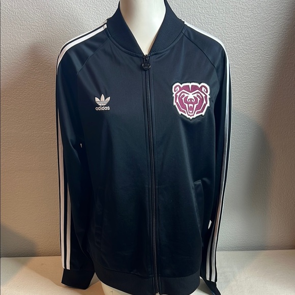 Adidas Originals Black Track Jacket w/ Missouri State Bears Patch – Size M - Picture 1 of 6